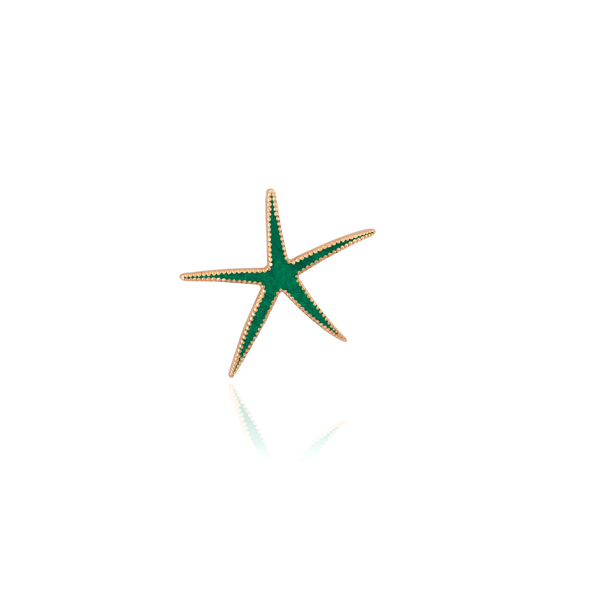 Enamel Starfish pendant in 18k Gold
