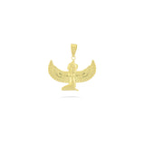 Egyptian Queen Isis with wings charm in 18k Yellow Gold