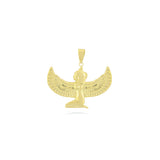 Egyptian Queen Isis with wings charm in 18k Yellow Gold
