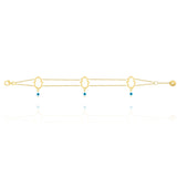 Hamsa Hand & Evil Eye Chamrs Tow layers Chian Bracelet in 18k Yellow Gold