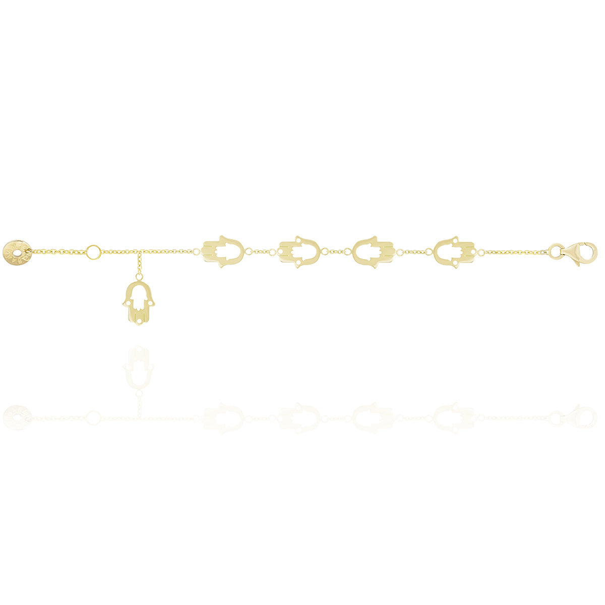 Chain Bracelet With Hamsa Charms in 18k Yellow Gold | El Mawardy Jewelry 