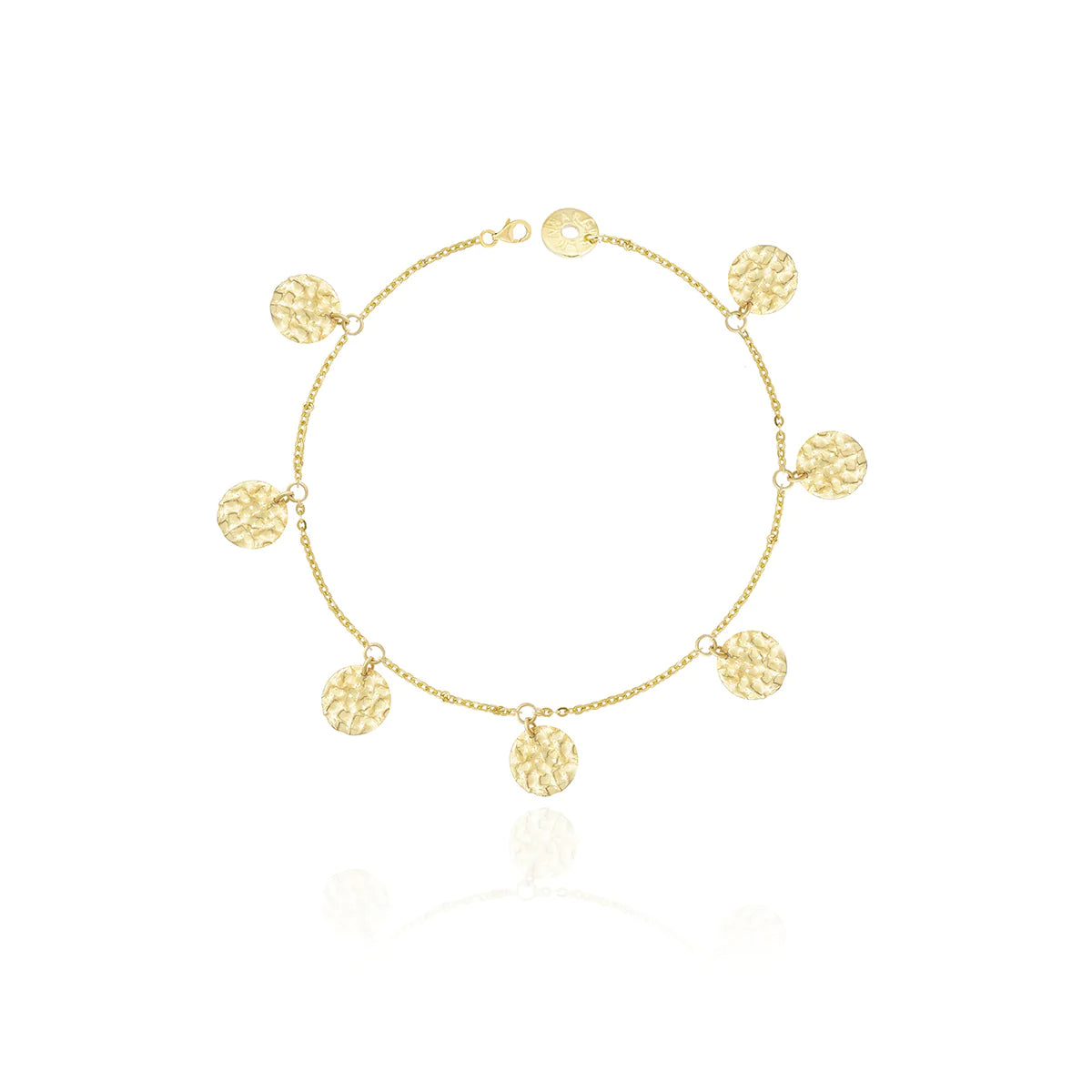 Circle Charms Chian Bracelet in 18k Yellow Gold