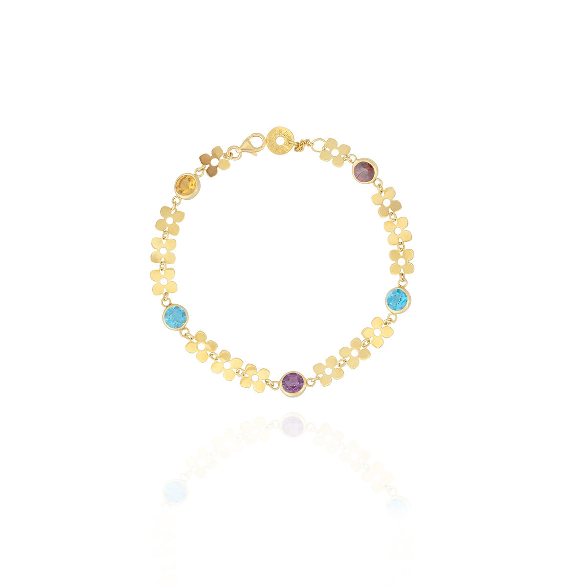 Colored Stones Bracelet in 18k Yellow Gold