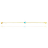 Evil eye with Star shape Enamel Bracelet in 18k Yellow Gold