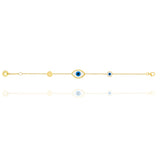 Enamel Evil Eye Chain Bracelet in 18k Yellow Gold