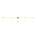 Enamel Evil Eye Chain Bracelet in 18k Yellow Gold