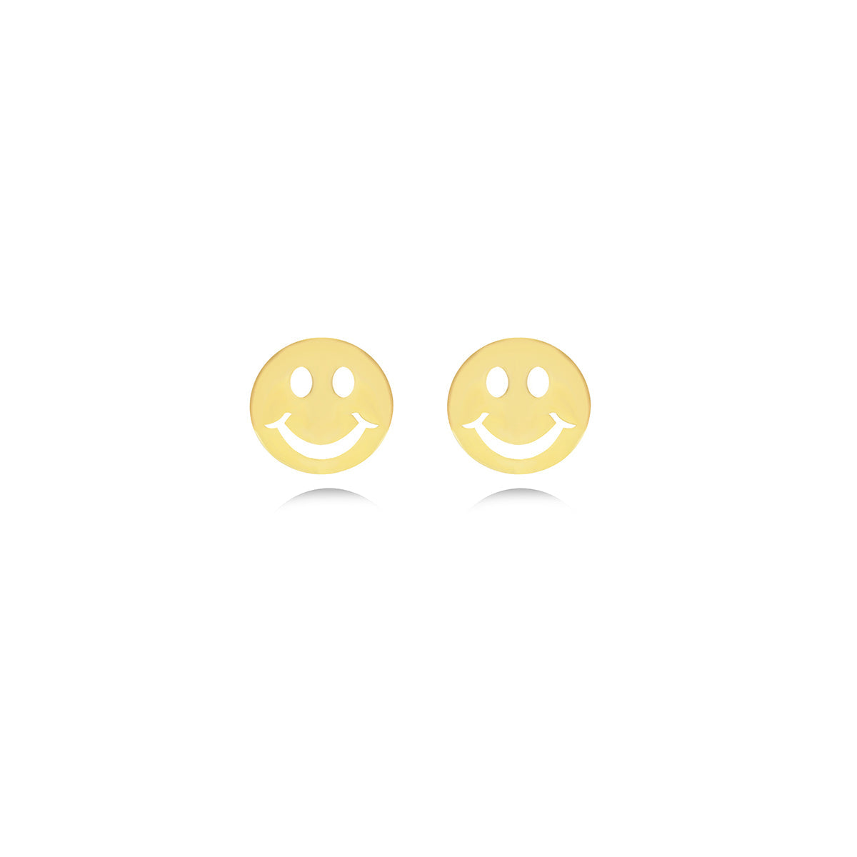 Smiley Face Stud Earrings in 18k Yellow Gold