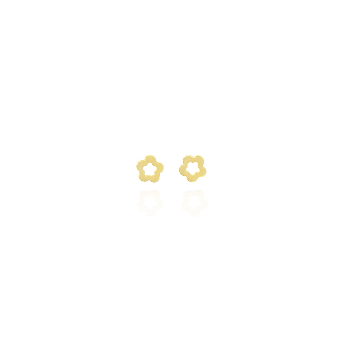 Tiny Flower Stud Earrings in 18k Yellow Gold