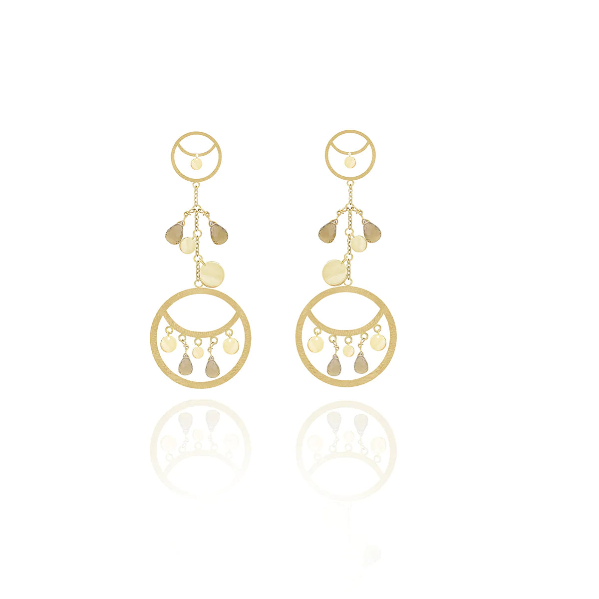 Cluster Earrings in 18k Yellow Gold