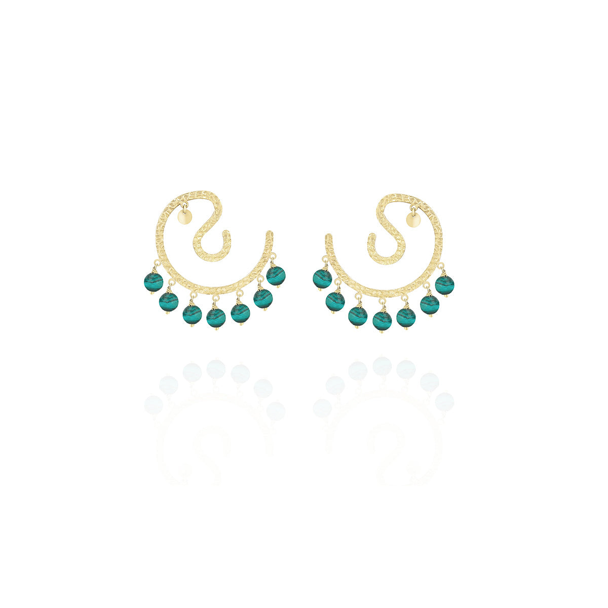 Hoop Earrings With Charms in 18k Yellow gold