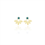 Lotus Petals Leaves Stud Earring in 18k Yellow gold