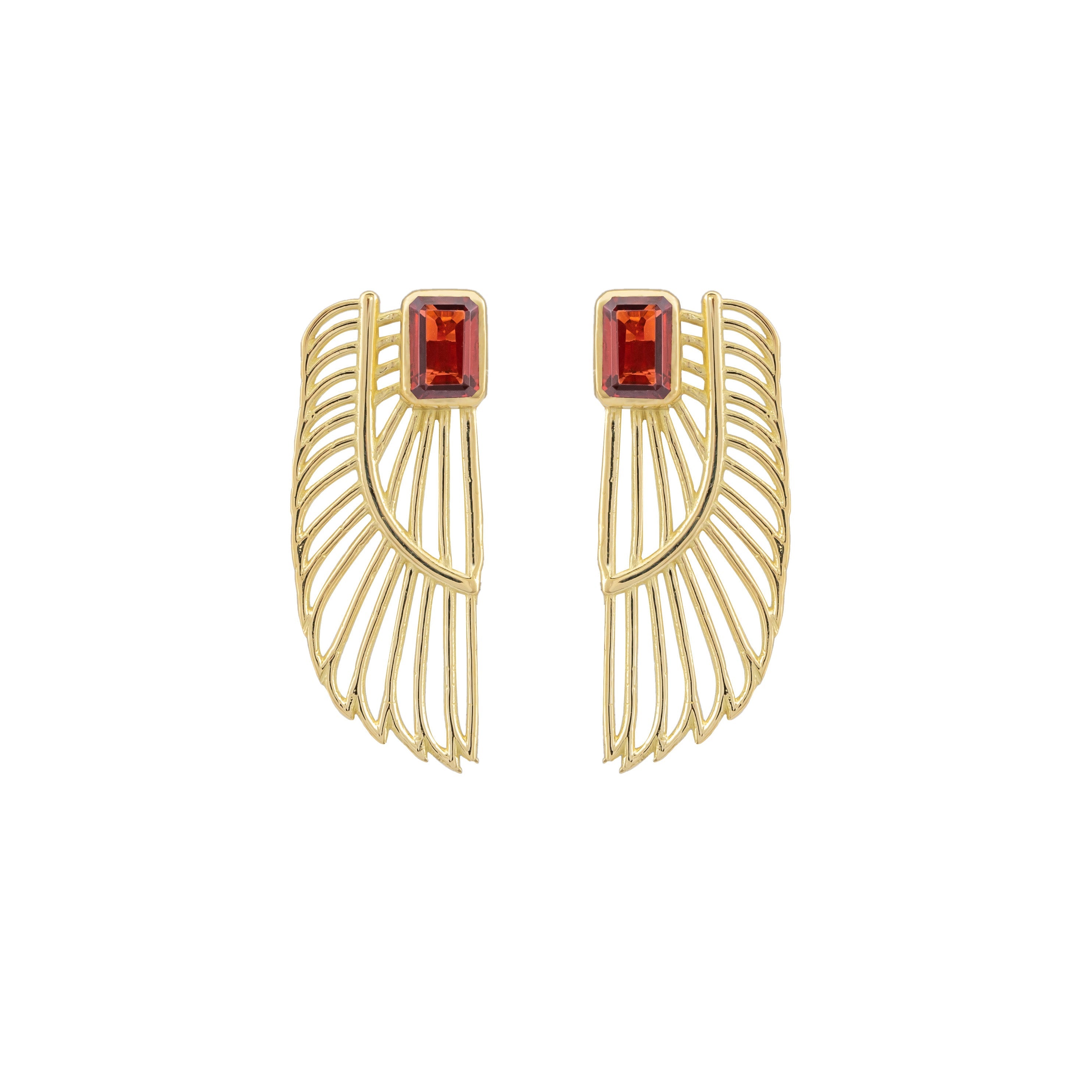 Garnet Wings Earring