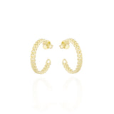 Cuban Chain Hoop Earrings in 18k Yellow Gold