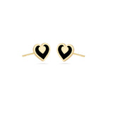 Green Candy Heart Earrings in 18k Yellow Gold