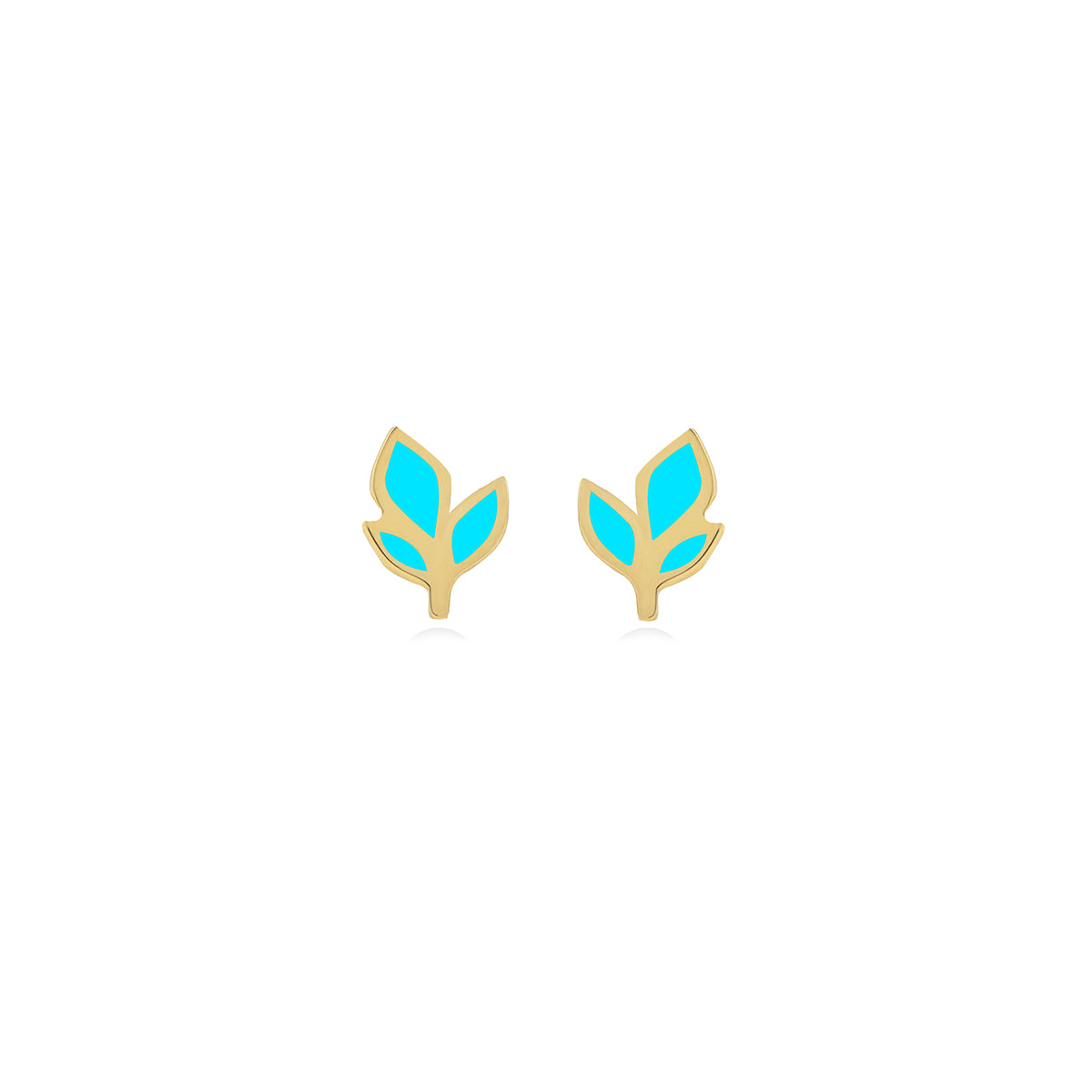 Leaf Shape Earrings in 18k Yellow Gold