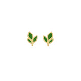 Leaf Shape Earrings in 18k Yellow Gold