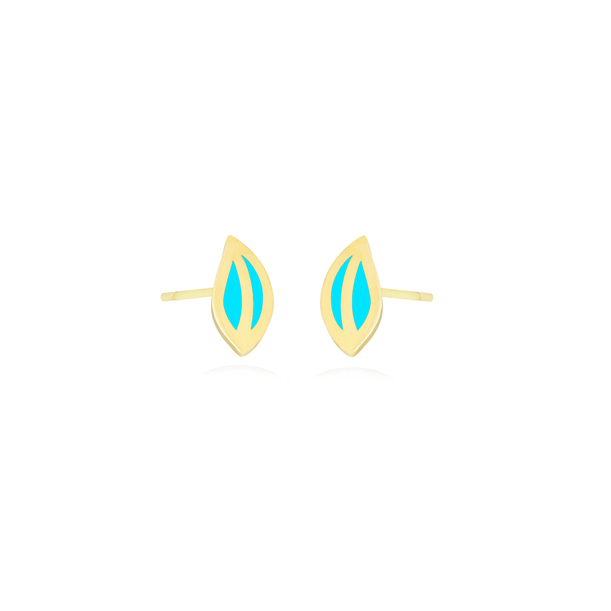 Leaf Stud Earrings in 18k Yellow Gold