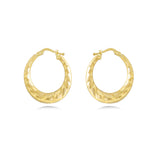 Wavy Hoops Gold Earrings in 18k Yellow Gold
