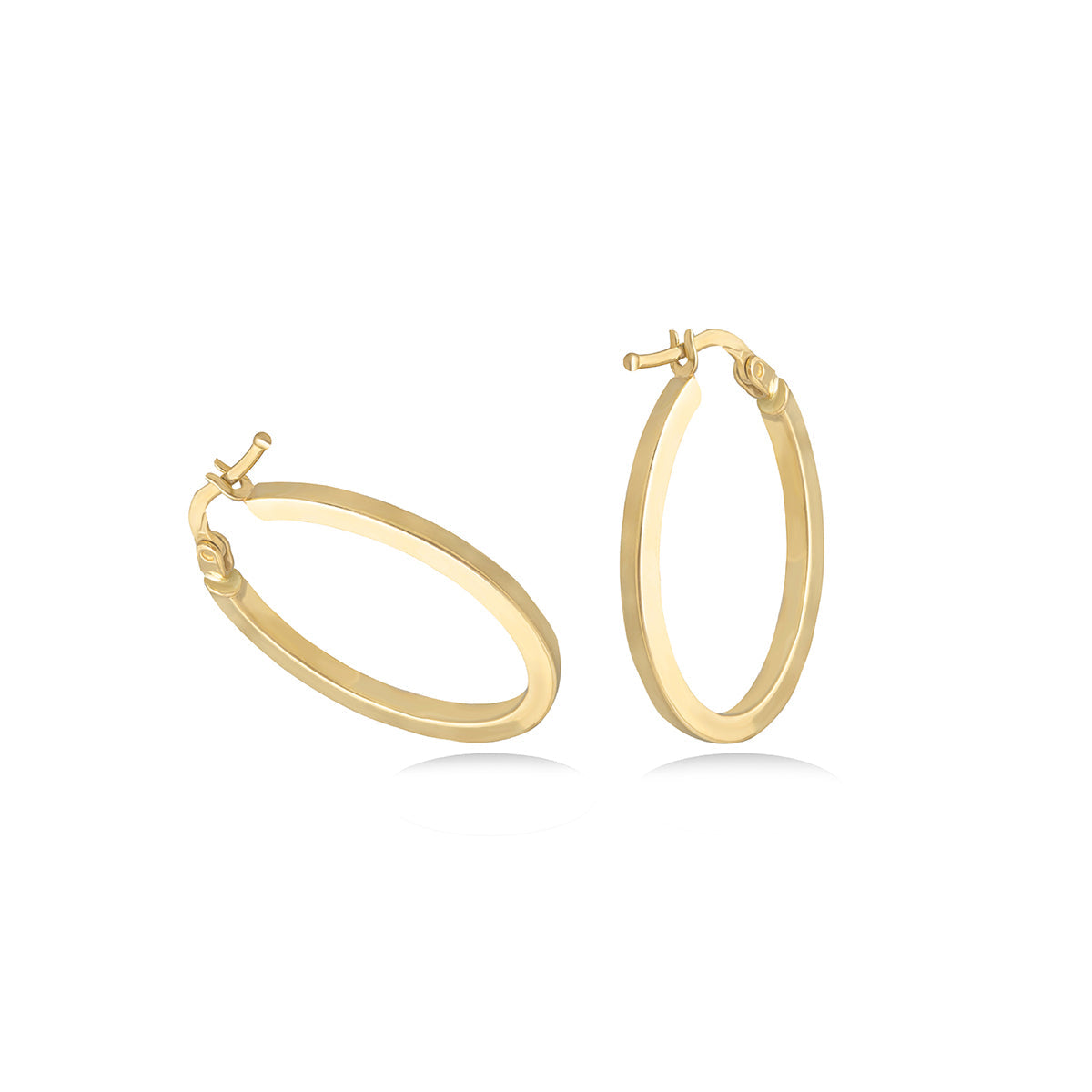 Plain Hoop Earrings in 18k Yellow Gold