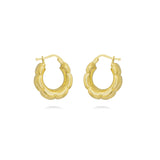 Bamboo-Effect Hoop Earrings in 18k Yellow Gold