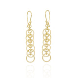 Circle Drop Chandelier Earrings in 18k Yellow Gold | El Mawardy Jewelry 