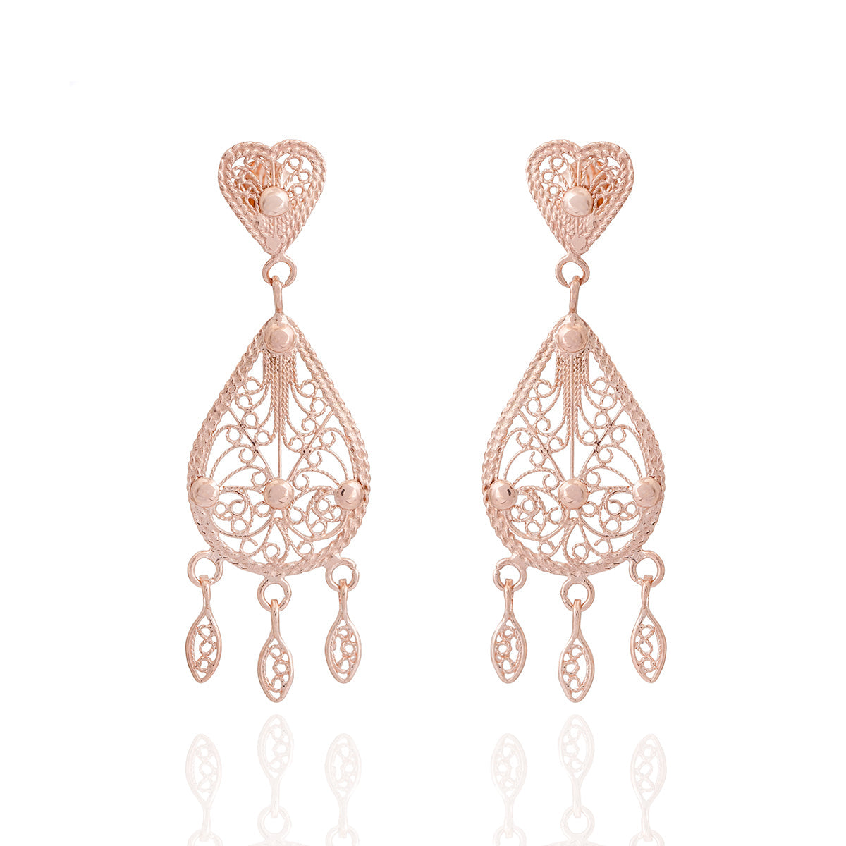 Teardrop Earrings - Elegant Rose Gold Jewelry