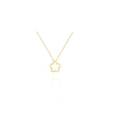 Flower Charm Necklace in 19k Yellow gold