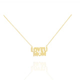 Love You Mom Necklace in 18k Yellow Gold | El Mawardy Jewelry 