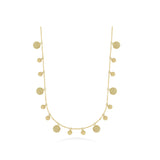 Station Necklace with Hammered Coins in 18k Yellow Gold | El Mawardy Jewelry 