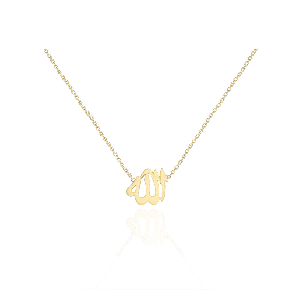 Allah's Embrace: Elegant 18K Yellow Gold Necklace