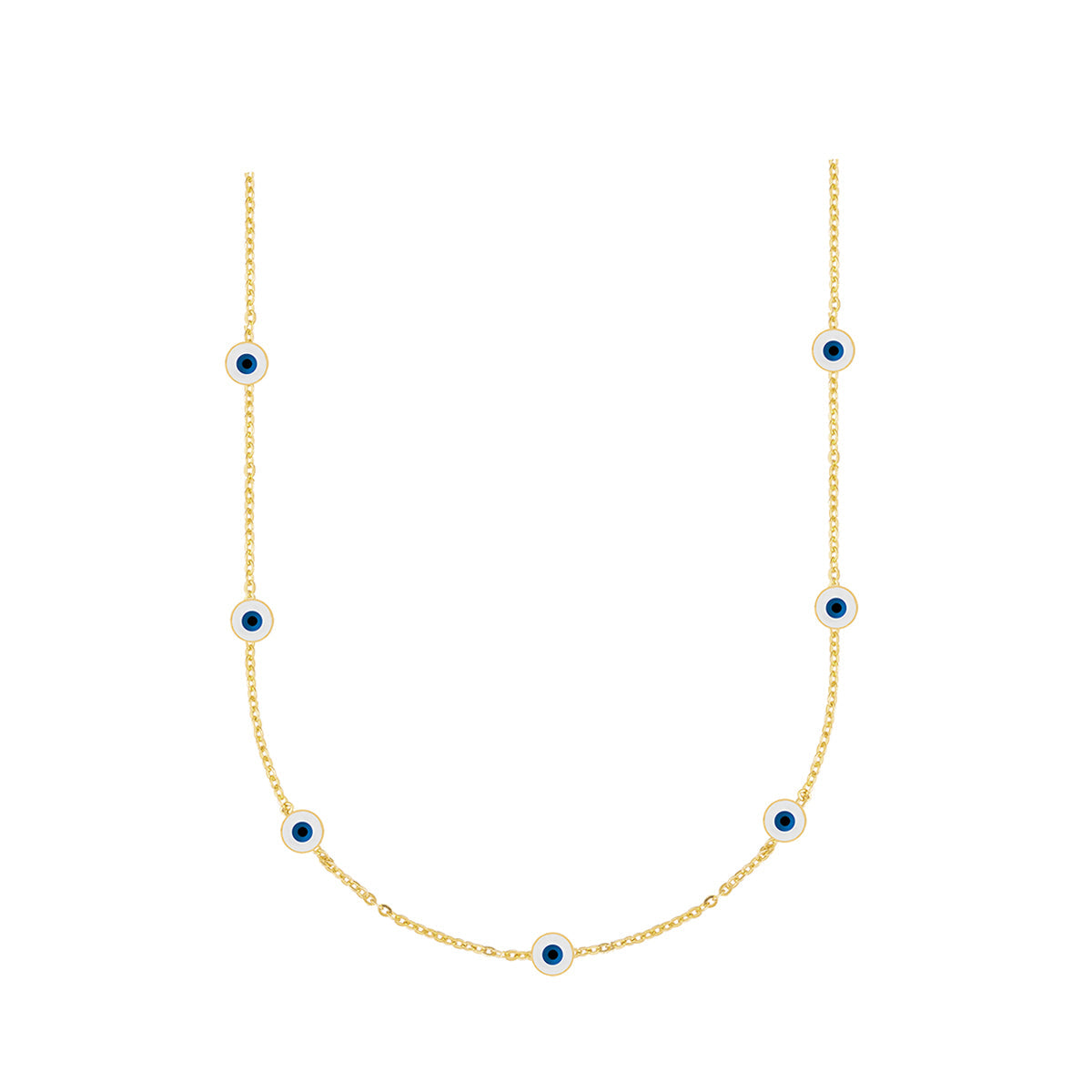 Evil Eye Necklace in 18K Yellow Gold