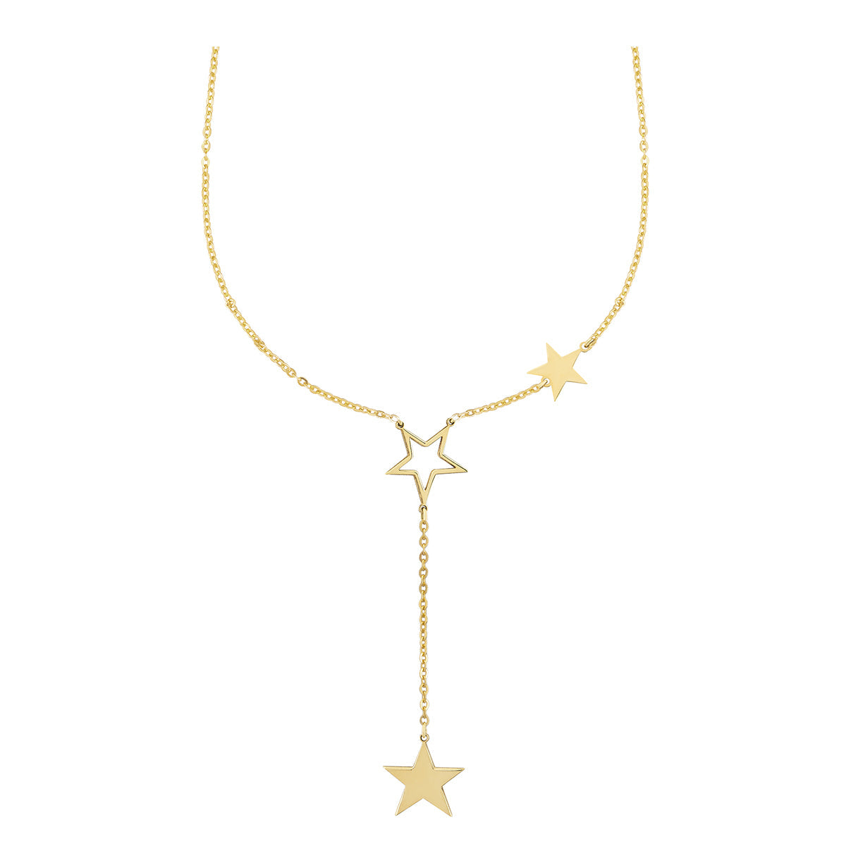 Star Drop Necklace in 18K Yellow Gold