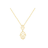 Double Hamsa Hand Necklace