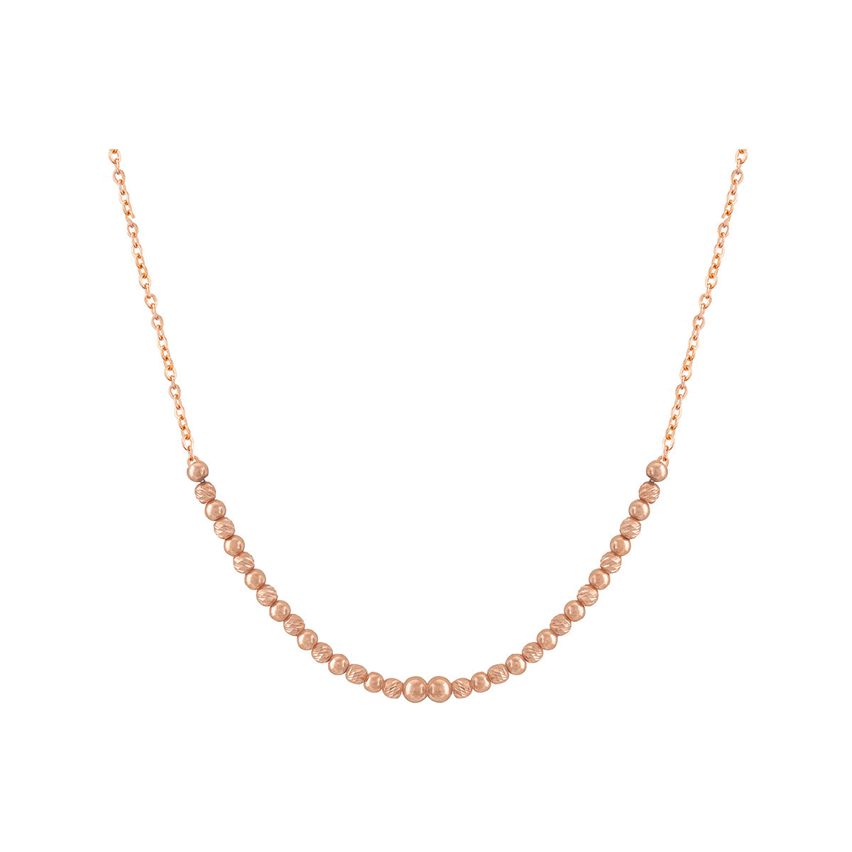 Moon Beads Chain Necklace in 18K Rose Gold