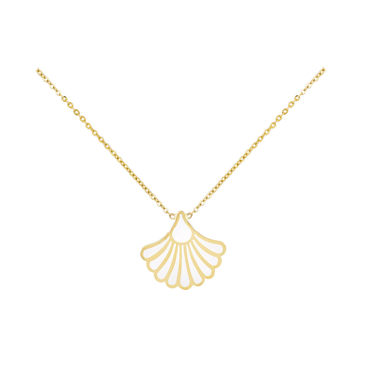 Shell Charm Necklace in 18K Yellow Gold
