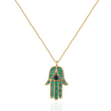 Turquoise Hamsa Charm Pendant Fashionable Necklace
