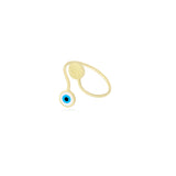 Evil Eye Bypass Ring in 18K Yellow Gold