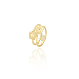 Daisy Double Ring in 18K Yellow Gold