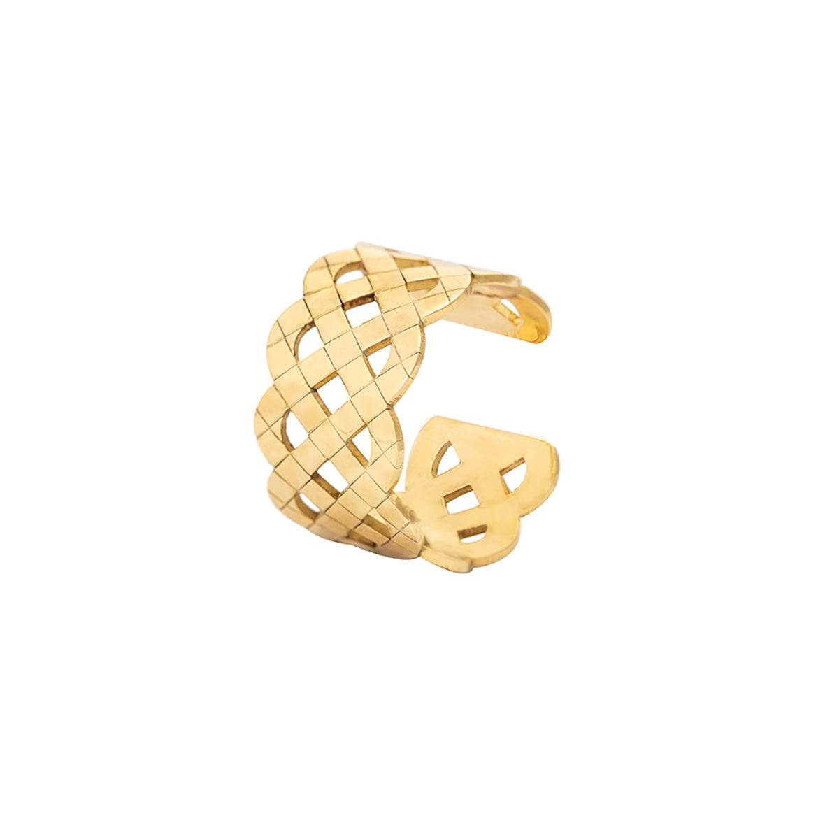Criss Cross 18K Gold Cuff Ring
