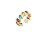 Multi Gemstones Ring in 18K Yellow Gold