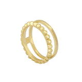 BEADED DOUBLE ROW RING in 18K Yellow Gold