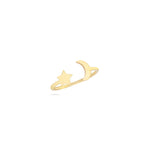 Moon And Star Ring in 18K Gold