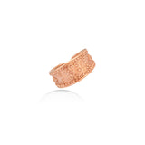 Engraved Flowers Cuff Ring in 18k Rose Gold