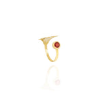 Louts Flower Cuff Ring in 18k Yellow gold