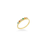 Colorful Gemstone Engagement Ring In 18K Gold - Yellow Gold