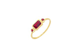 Ruby & Diamond Birthstone Ring 18K Gold