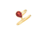Created pear shape ruby 18K Gold Ring