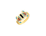 Egyptian Lotus Ring in 18K Yellow Gold